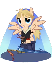 Size: 750x1050 | Tagged: artist:pony volcano pizza, derpibooru import, final fantasy, final fantasy x, ponified, safe, simple background, solo, sword, tidus, transparent background, vector, video game