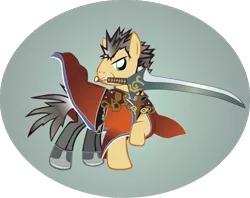 Size: 717x569 | Tagged: artist:pony volcano pizza, auron, derpibooru import, final fantasy, final fantasy x, ponified, safe, simple background, solo, sword, transparent background, vector, video game