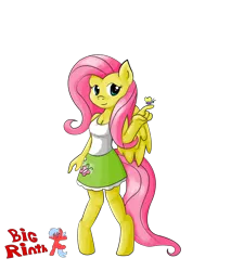 Size: 2536x2977 | Tagged: anthro, artist:bigrinth, cleavage, clothes, derpibooru import, equestria girls outfit, female, fluttershy, safe, simple background, skirt, solo, tanktop, transparent background