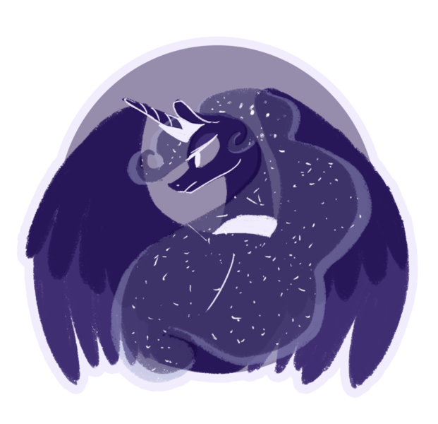 Size: 1024x989 | Tagged: artist:random-gal, derpibooru import, moon, princess luna, safe, simple background, solo, spread wings, transparent background