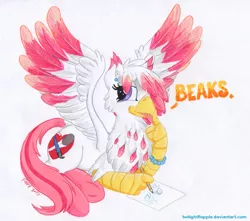 Size: 1131x1000 | Tagged: safe, artist:foxxy-arts, derpibooru import, oc, oc:foxxy hooves, unofficial characters only, classical hippogriff, hippogriff, beak, cute, wings