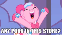 Size: 610x343 | Tagged: bipedal, derpibooru import, edit, edited screencap, eyes closed, image macro, meme, mid-life crustacean, mr. krabs, open mouth, outstretched arms, pinkie pie, quote, screencap, solo, spongebob squarepants, suggestive, the best night ever