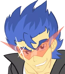 Size: 597x679 | Tagged: safe, derpibooru import, flash sentry, equestria girls, badass, exploitable meme, flash sentry savior of the universe, kamina, kamina sunglasses, meme, tengen toppa gurren lagann