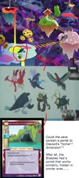 Size: 650x1465 | Tagged: background monster, circled, concept art, derpibooru import, edit, edited screencap, floating island, make new friends but keep discord, monster, safe, scariest cave in equestria, screencap, the discord zone, theory
