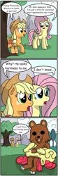 Size: 1200x3594 | Tagged: apple bloom, applejack, artist:tobbby92, bellyrubs, comic, derpibooru import, fluttershy, imminent rape, pedobear, safe, this will end in tears