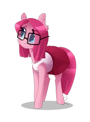 Size: 1184x1605 | Tagged: artist:lolepopenon, clothes, derpibooru import, diane, dress, glasses, pinkamena diane pie, pinkie pie, safe, simple background, solo, the clone that got away, transparent background