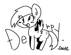 Size: 745x581 | Tagged: safe, artist:doubt, derpibooru import, derpy hooves, pegasus, pony, female, grayscale, mare, monochrome, solo