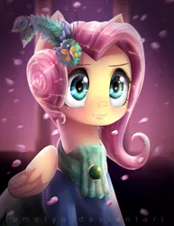 Size: 773x1000 | Tagged: artist:lumelya, derpibooru import, fluttershy, :i, make new friends but keep discord, safe, scene interpretation, solo, we bought two cakes