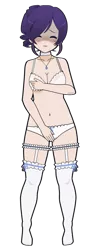 Size: 374x966 | Tagged: artist:xunfortunate-soulsx, assisted exposure, belly button, blushing, bra, breasts, cleavage, clothes, clothing theft, covering, derpibooru import, embarrassed, embarrassed underwear exposure, exhibitionism, female, frilly underwear, garter, human, humanized, humiliation, kisekae, lingerie, make new friends but keep discord, naked rarity, panties, public humiliation, rarity, scene interpretation, solo, solo female, stockings, suggestive, underwear, we don't normally wear clothes, white underwear, wip