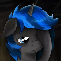 Size: 894x894 | Tagged: dead source, safe, artist:teschke, derpibooru import, oc, oc:homage, unofficial characters only, pony, unicorn, fallout equestria, fanfic, fanfic art, female, floppy ears, hooves, horn, mare, sleepy, solo
