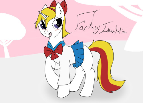 Size: 500x363 | Tagged: safe, artist:fantasyincantstion, derpibooru import, oc, oc:fantasy incantation, unofficial characters only, clothes, sailor uniform, school uniform, solo