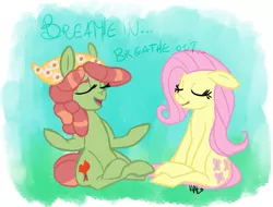 Size: 1117x849 | Tagged: artist:lavendire, derpibooru import, fluttershy, lotus position, make new friends but keep discord, meditating, safe, tree hugger, yoga