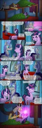 Size: 900x2707 | Tagged: safe, artist:bonaxor, derpibooru import, discord, twilight sparkle, twilight sparkle (alicorn), oc, oc:prince rigel, alicorn, bat pony, pony, comic:journey to the lunar republic, armor, bunk bed, comic, dream, female, food, magic, male, mare, night guard, plushie, stallion, this will end in fire, this will end in pain, this will not end well, whipped cream