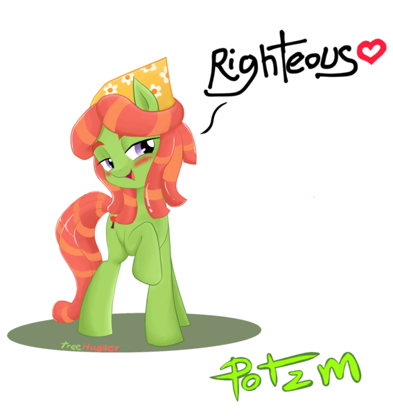 Size: 1700x1800 | Tagged: artist:potzm, blushing, derpibooru import, make new friends but keep discord, righteous, safe, solo, tree hugger