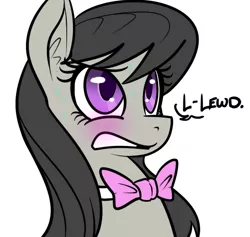 Size: 528x500 | Tagged: safe, artist:reiduran, derpibooru import, edit, octavia melody, earth pony, pony, blushing, dialogue, female, juxtaposition bait, lewd, mare, reaction image, simple background, solo, stuttering, sweat, white background