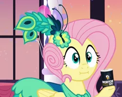 Size: 1275x1017 | Tagged: safe, derpibooru import, edit, edited screencap, screencap, fluttershy, pony, make new friends but keep discord, :i, hoof hold, image macro, meme, salt, salty, solo, we bought two cakes