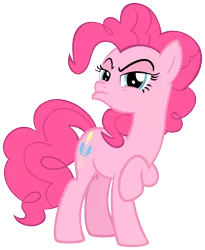 Size: 840x1023 | Tagged: safe, artist:sollace, derpibooru import, pinkie pie, pony, the cutie map, simple background, solo, suspicious, transparent background, unamused, vector, when she doesn't smile