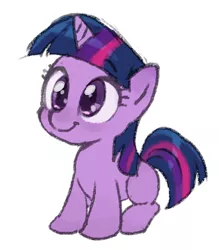 Size: 371x423 | Tagged: dead source, safe, artist:baekgup, derpibooru import, twilight sparkle, pony, unicorn, cute, female, filly, filly twilight sparkle, simple background, solo, twiabetes, twismile, white background