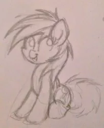 Size: 414x507 | Tagged: safe, artist:heavymetalbronyyeah, derpibooru import, rainbow dash, :p, doodle, monochrome, pencil drawing, sketch, solo, tongue out, traditional art