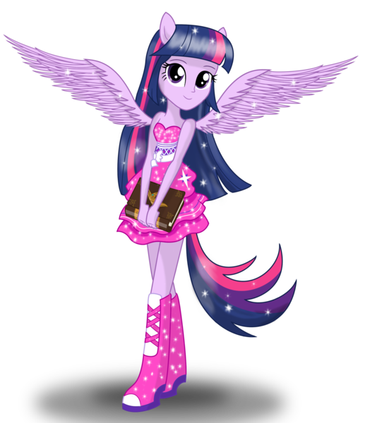 Size: 2308x2676 | Tagged: safe, artist:deannaphantom13, derpibooru import, twilight sparkle, twilight sparkle (alicorn), equestria girls, bare shoulders, ponied up, pony ears, simple background, sleeveless, solo, strapless, transparent background, wings