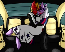 Size: 1280x1024 | Tagged: anthro, artist:avante92, big macintosh, blushing, car, carrying, clothes, derpibooru import, dress, evening gloves, exploitable meme, eyes closed, female, kissing, male, safe, shipping, sitting, straight, twilight sparkle, twimac, unguligrade anthro, wedding, wedding dress