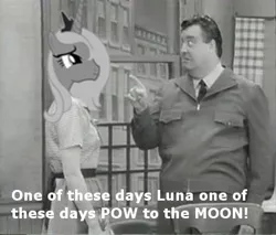 Size: 415x354 | Tagged: artist:necros66, derpibooru import, grayscale, human, irl, irl human, jackie gleason, lunabuse, monochrome, necktie, photo, princess luna, s1 luna, safe, the honeymooners, to the moon