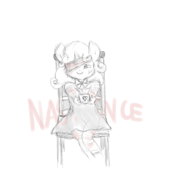 Size: 1200x1100 | Tagged: safe, artist:metalliclenneth, derpibooru import, anthro, adoracreepy, bandage, blood, bloodstained belle, chair, clothes, creepy, cute, grayscale, heart, image, jpeg, monochrome, simple background, sitting, sketch, solo