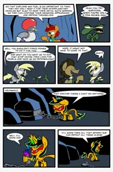 Size: 1265x1920 | Tagged: safe, artist:joeywaggoner, derpibooru import, derpy hooves, doctor whooves, time turner, oc, oc:sparky sue, oc:tick tock, pony, comic, male, stallion, tumblr, tumblr comic