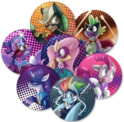 Size: 900x887 | Tagged: safe, artist:jorobro, derpibooru import, applejack, fili-second, fluttershy, humdrum, masked matter-horn, mistress marevelous, pinkie pie, radiance, rainbow dash, rarity, saddle rager, spike, twilight sparkle, twilight sparkle (alicorn), zapp, alicorn, pony, power ponies (episode), female, mane seven, mane six, mare, power ponies