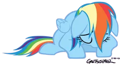 Size: 3420x1848 | Tagged: safe, artist:gretsch1962, derpibooru import, rainbow dash, rainbow falls, sad, simple background, solo, transparent background, vector