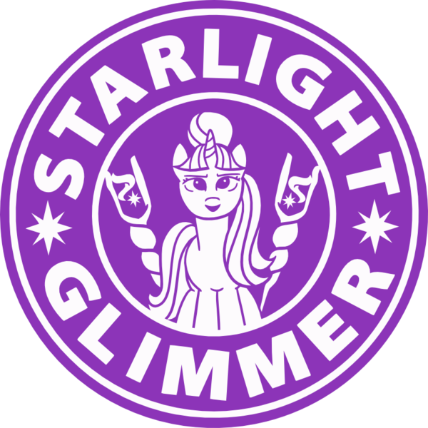 Size: 800x800 | Tagged: artist:cwossie, derpibooru import, logo, logo parody, safe, solo, starbucks, starlight glimmer