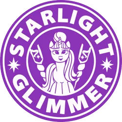 Size: 800x800 | Tagged: artist:cwossie, derpibooru import, logo, logo parody, safe, solo, starbucks, starlight glimmer