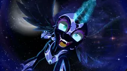 Size: 2560x1440 | Tagged: artist:vicse, derpibooru import, fangs, nightmare moon, safe, solo, this will end in tears and/or death