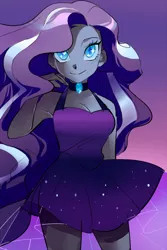 Size: 400x600 | Tagged: safe, artist:pan, derpibooru import, nightmare rarity, rarity, equestria girls, armpits, beautiful, cleavage, clothes, collar, cute, dress, equestria girls-ified, female, nightmare raribetes, raribetes, solo