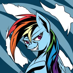 Size: 1500x1500 | Tagged: artist:novaspark, derpibooru import, rainbow dash, row row fight tha powah, safe, solo, style emulation, tengen toppa gurren lagann