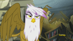 Size: 500x281 | Tagged: safe, derpibooru import, screencap, gilda, gryphon, the lost treasure of griffonstone, animated, discovery family, discovery family logo, solo