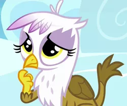 Size: 1290x1074 | Tagged: safe, derpibooru import, screencap, gilda, gryphon, the lost treasure of griffonstone, chickub, cropped, cute, female, gildadorable, solo, younger