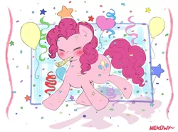 Size: 3100x2300 | Tagged: artist:nekowy, blushing, derpibooru import, party horn, pinkie pie, safe, solo