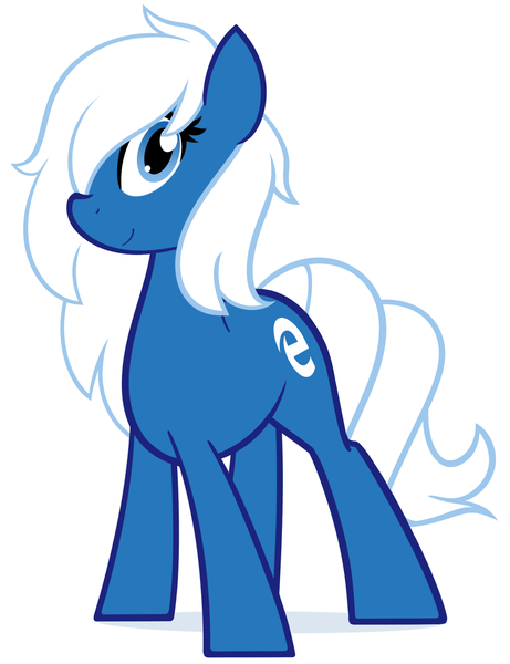 Size: 1497x1950 | Tagged: safe, artist:furrgroup, derpibooru import, oc, oc:edge, unofficial characters only, earth pony, pony, browser ponies, female, hair over one eye, looking at you, mare, microsoft edge, simple background, smiling, solo, white background