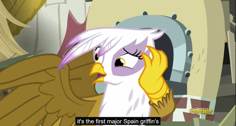 66 Safe Derpibooru Import Screencap Gilda Griffin The Lost Treasure Of Griffonstone Meme Spain Youtube Caption Twibooru