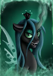 Size: 1680x2400 | Tagged: safe, artist:ligvin, derpibooru import, queen chrysalis, magic, solo