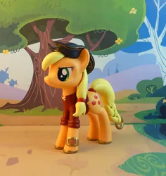 Size: 807x855 | Tagged: safe, artist:krowzivitch, derpibooru import, applejack, pony, 3d, braided tail, craft, figurine, hat, pirate, sculpture, solo