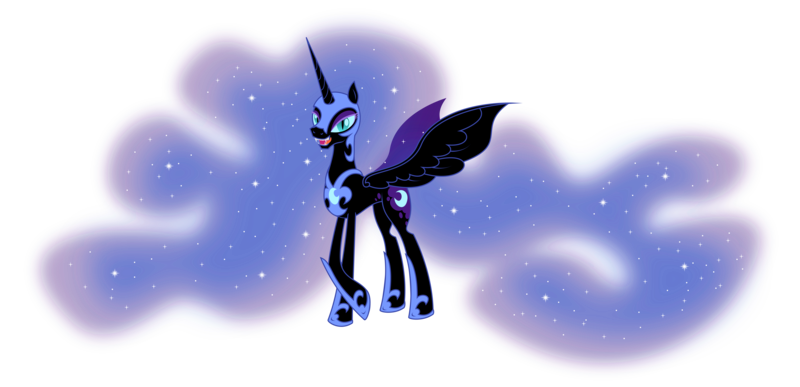 Size: 8153x3946 | Tagged: absurd resolution, artist:michdruch, derpibooru import, nightmare moon, safe, simple background, solo, spread wings, transparent background