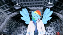 Size: 1276x720 | Tagged: castiel, derpibooru import, exploitable meme, forced meme, meme, rainbow dash, safe, supernatural