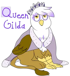 Size: 1850x2000 | Tagged: safe, artist:fly1ngcupc4k35, derpibooru import, gilda, gryphon, clothes, crown, queen, queen gilda, robe, solo