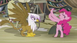 Size: 1920x1080 | Tagged: safe, derpibooru import, screencap, gilda, pinkie pie, gryphon, the lost treasure of griffonstone