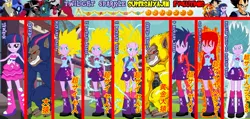 Size: 2100x1000 | Tagged: safe, artist:gonzalossj3, derpibooru import, twilight sparkle, equestria girls, golden oozaru, oozaru, super saiyan, super saiyan 2, super saiyan 3, super saiyan 4, super saiyan blue, super saiyan god, super saiyan god super saiyan, super saiyan princess, super saiyan red, transformation