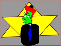 Size: 481x363 | Tagged: 1000 hours in ms paint, artist:pewdie-fluttershy, derpibooru import, judaism, ms paint, necktie, oc, payots, religion, safe, smiling, solo, star of david, stylistic suck, unofficial characters only