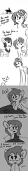 Size: 726x4356 | Tagged: safe, artist:tjpones, derpibooru import, oc, oc:brownie bun, oc:richard, unofficial characters only, alicorn, giant crab, human, pony, horse wife, alicorn oc, armor, bed, comic, crying, cute, dream, floppy ears, frown, it was all a dream, long legs, monochrome, nightmare, open mouth, race swap, story, tall, wide eyes