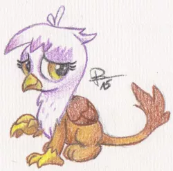 Size: 674x668 | Tagged: safe, artist:combo89, derpibooru import, gilda, gryphon, the lost treasure of griffonstone, chickub, cute, gildadorable, solo, traditional art, younger